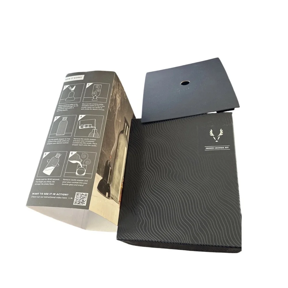 Viski Smoked Cocktail Kit Carafe Smoker Stand Stopper &‎ Smoking Pellets New
